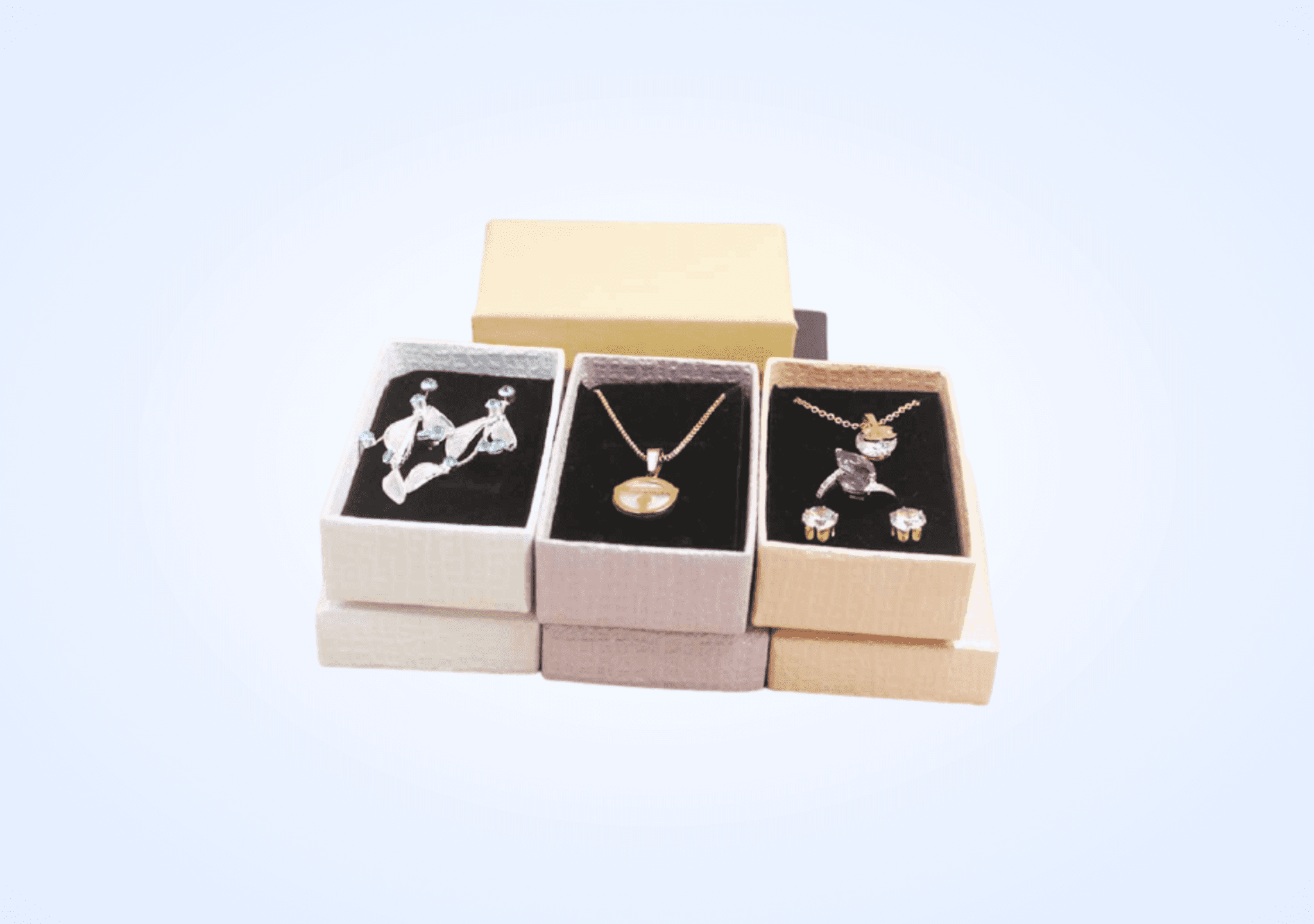 Custom Jewelry Boxes in Bulk Silver Edge Packaging