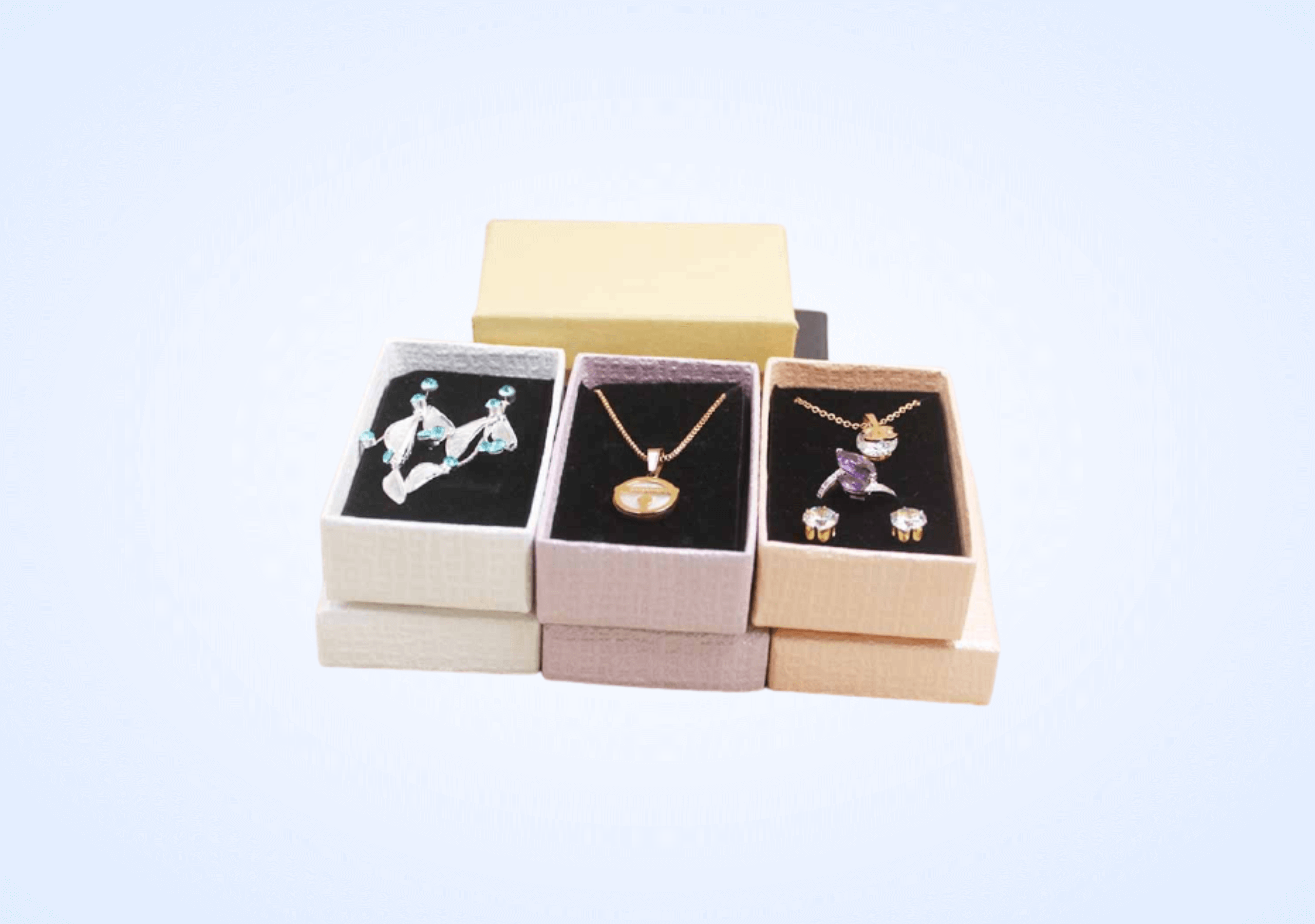 Custom Jewelry Boxes in Bulk Silver Edge Packaging