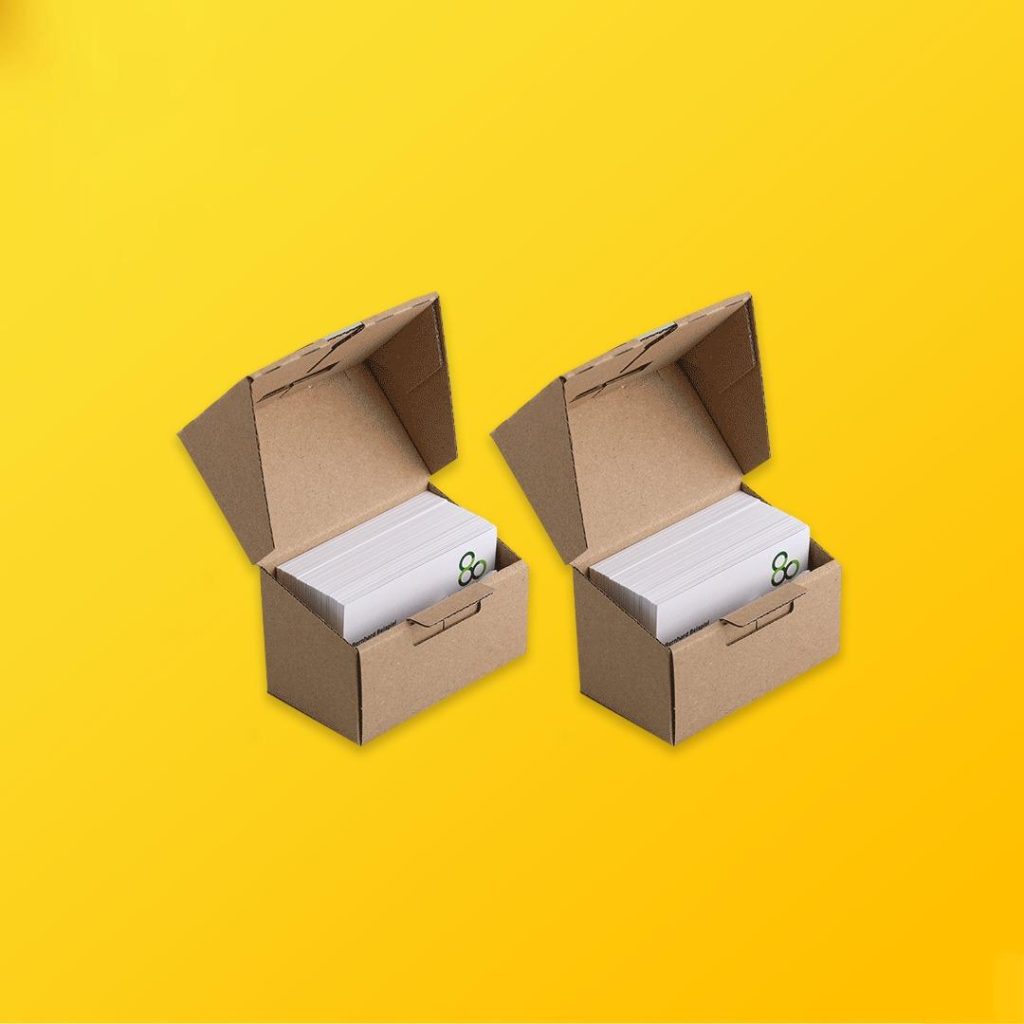 Custom Cardboard Business Card Boxes Silver Edge Packaging