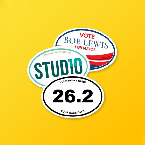 Custom Oval Stickers Silver Edge Packaging