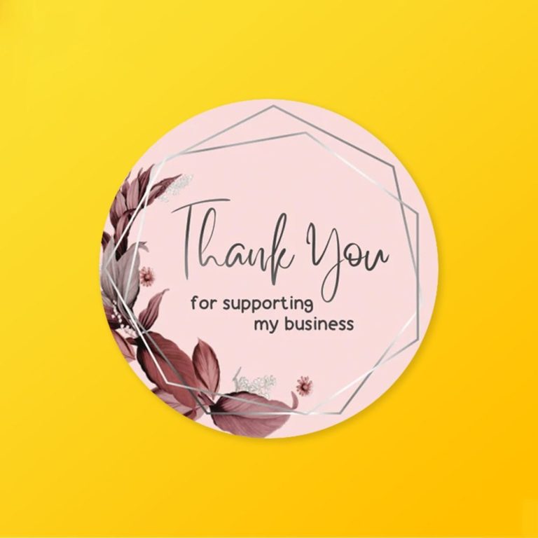 Custom Thank You Stickers | Silver Edge Packaging