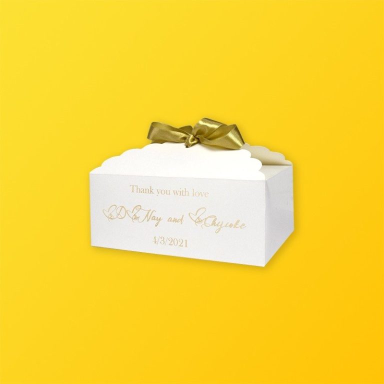 Custom Wedding Cake Slice Boxes Silver Edge Packaging