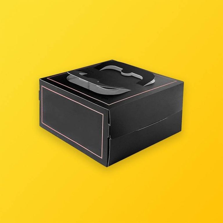 Black Bakery Boxes Silver Edge Packaging