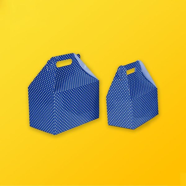 Blue Gable Boxes Silver Edge Packaging