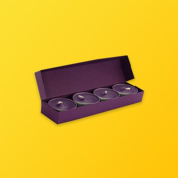 Tealight Candle Boxes Silver Edge Packaging