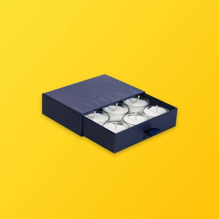 Tealight Candle Boxes Silver Edge Packaging