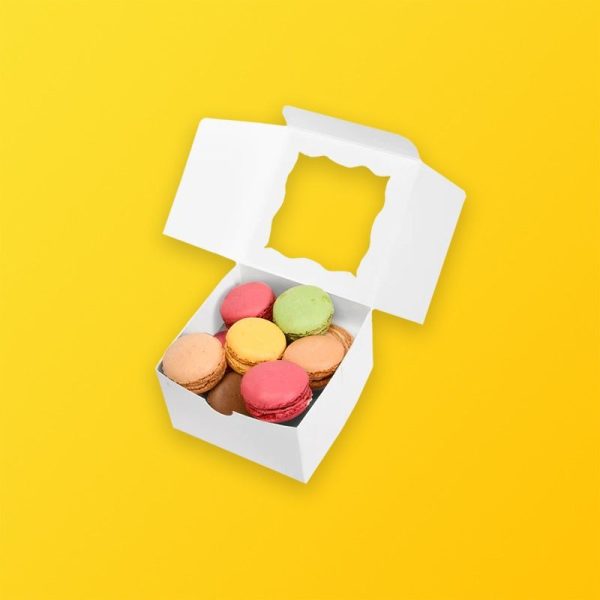 White Bakery Boxes Silver Edge Packaging