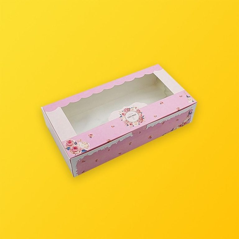 Custom Pink Bakery Boxes with Window Silver Edge Packaging
