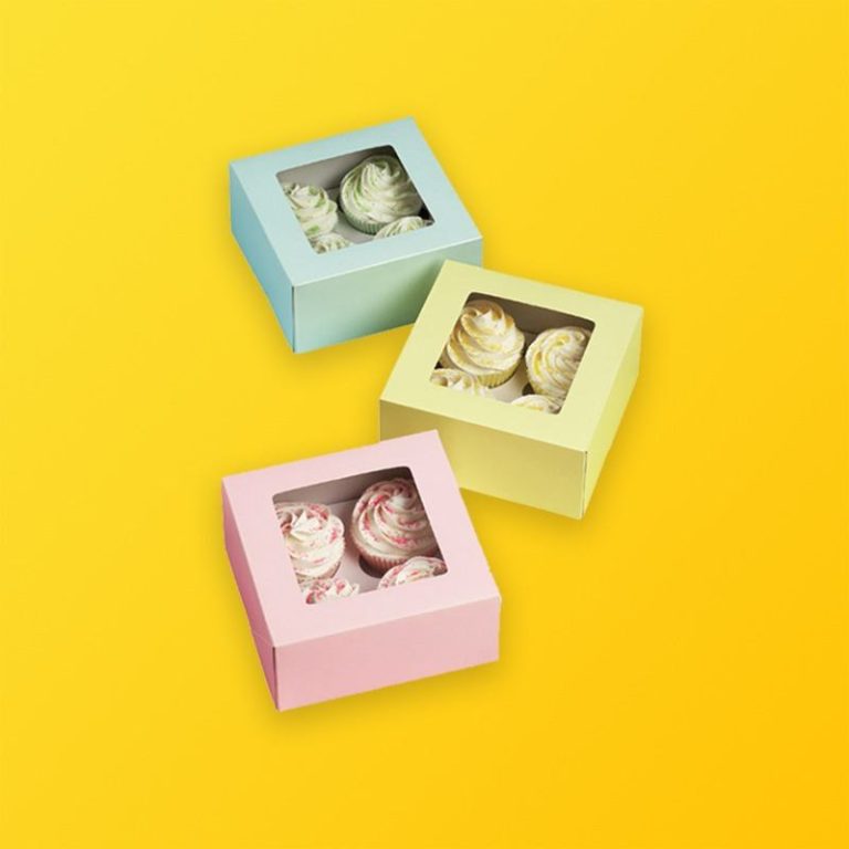 Small Bakery Boxes with Window Silver Edge Packaging