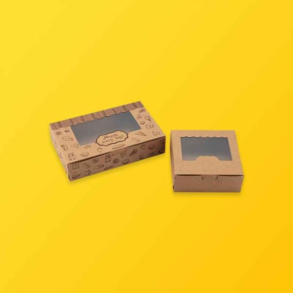 Pie Box with Window Silver Edge Packaging