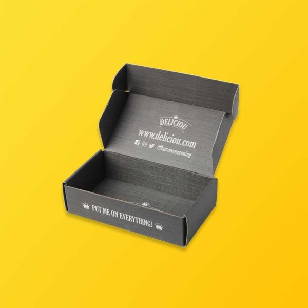 Custom Black cardboard box Silver Edge Packaging