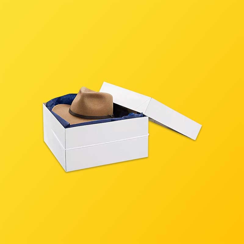 Fedora Custom White Mailer Box Wholesale Round Hat Boxes with