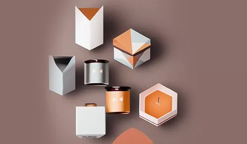 Geometric Candle Packaging