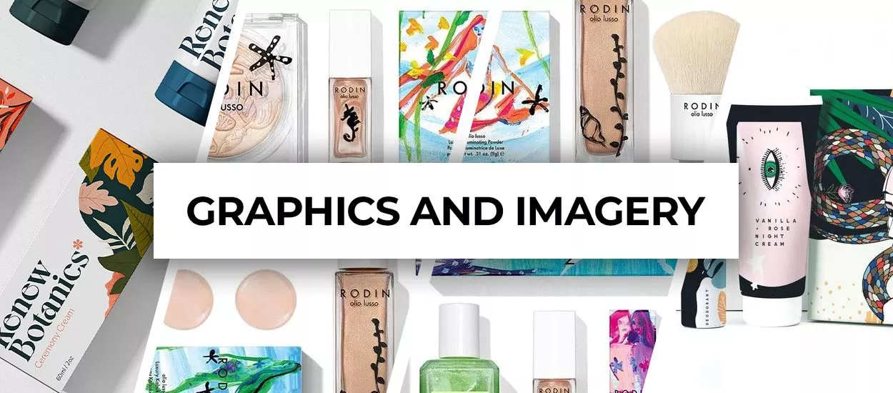 relevant graphics and imagery enhance cosmetic packaging design