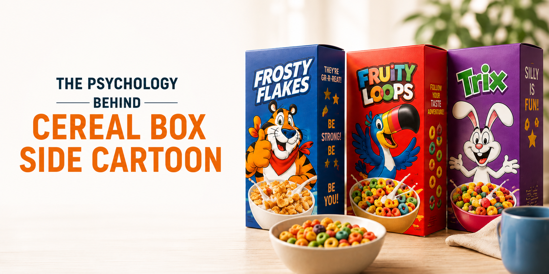 Psychology Behind Cereal Box Side Cartoon