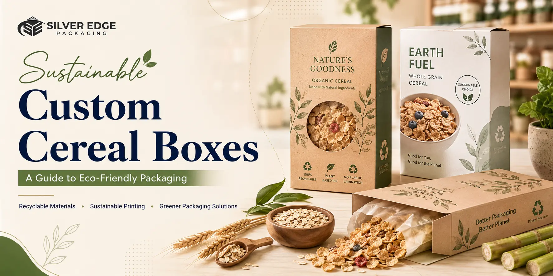 Sustainable cereal packaging design display